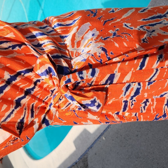 NWT Urban Outfitters Orange Wrap Mini Dress - Picture 5 of 10